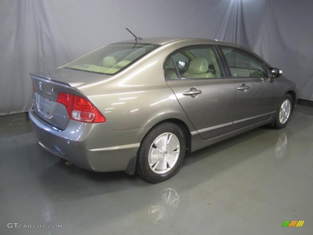 2007 Civic Hybrid Sedan - Galaxy Gray Metallic / Ivory photo #9