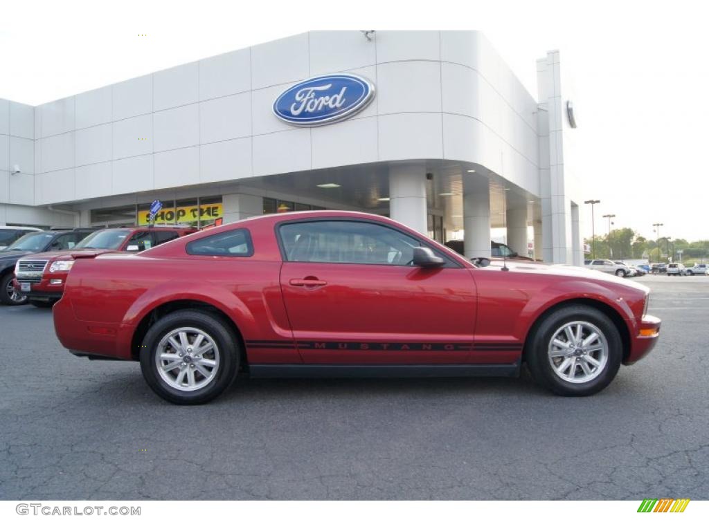 2007 Mustang V6 Premium Coupe - Redfire Metallic / Dark Charcoal photo #2