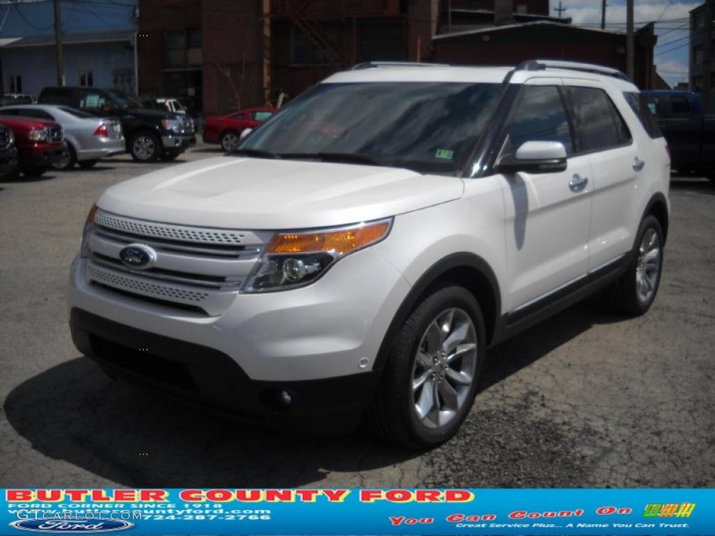 2011 Explorer Limited 4WD - White Platinum Tri-Coat / Medium Light Stone photo #19