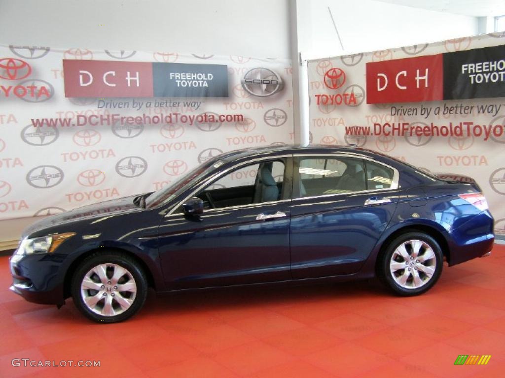 2008 Accord EX-L V6 Sedan - Royal Blue Pearl / Gray photo #4