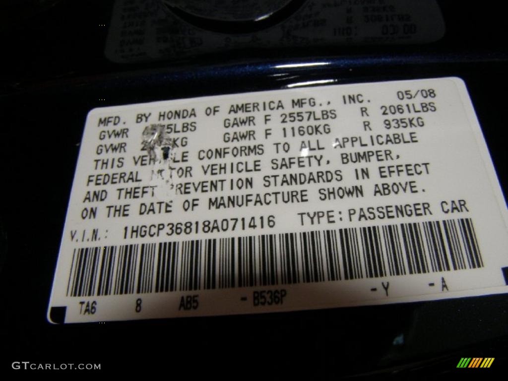 2008 Accord EX-L V6 Sedan - Royal Blue Pearl / Gray photo #17