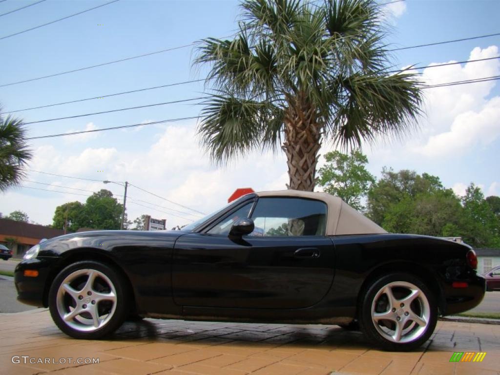 Brilliant Black 2003 Mazda MX-5 Miata LS Roadster Exterior Photo #48355876