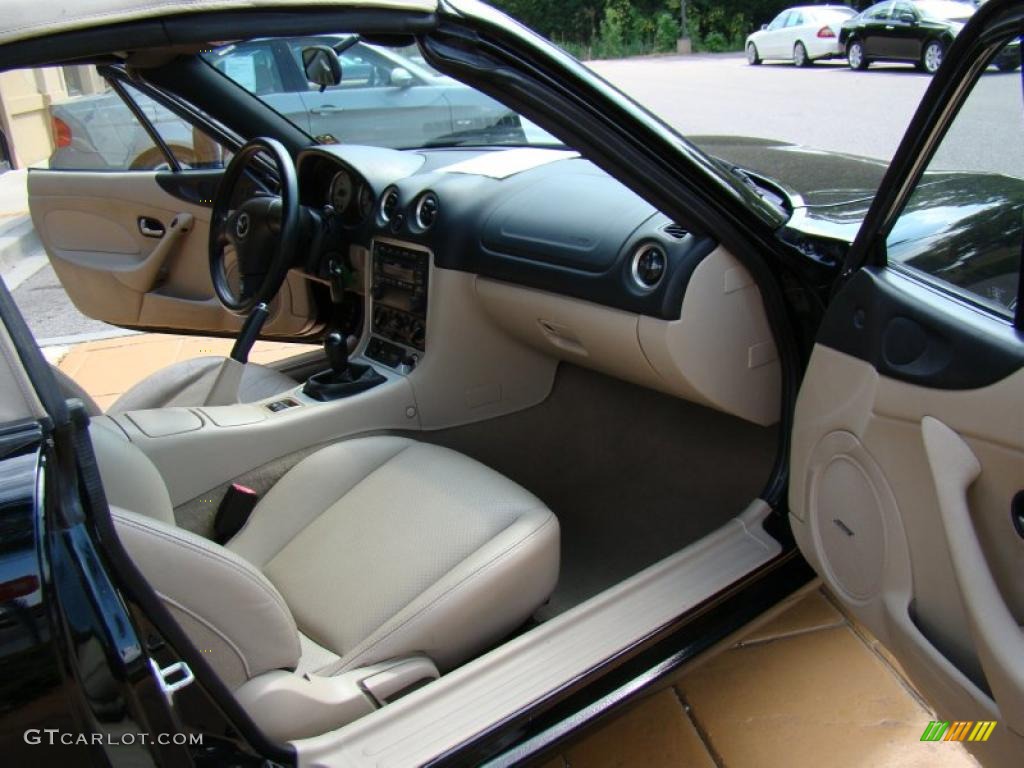 Parchment Interior 2003 Mazda MX-5 Miata LS Roadster Photo #48355984