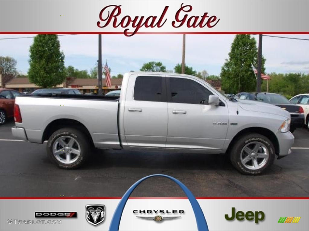 2009 Ram 1500 Sport Quad Cab 4x4 - Bright Silver Metallic / Dark Slate Gray photo #1