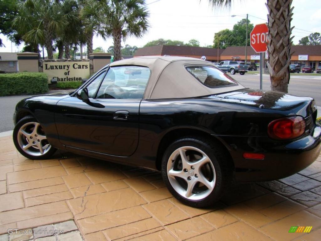 Brilliant Black 2003 Mazda MX-5 Miata LS Roadster Exterior Photo #48356206