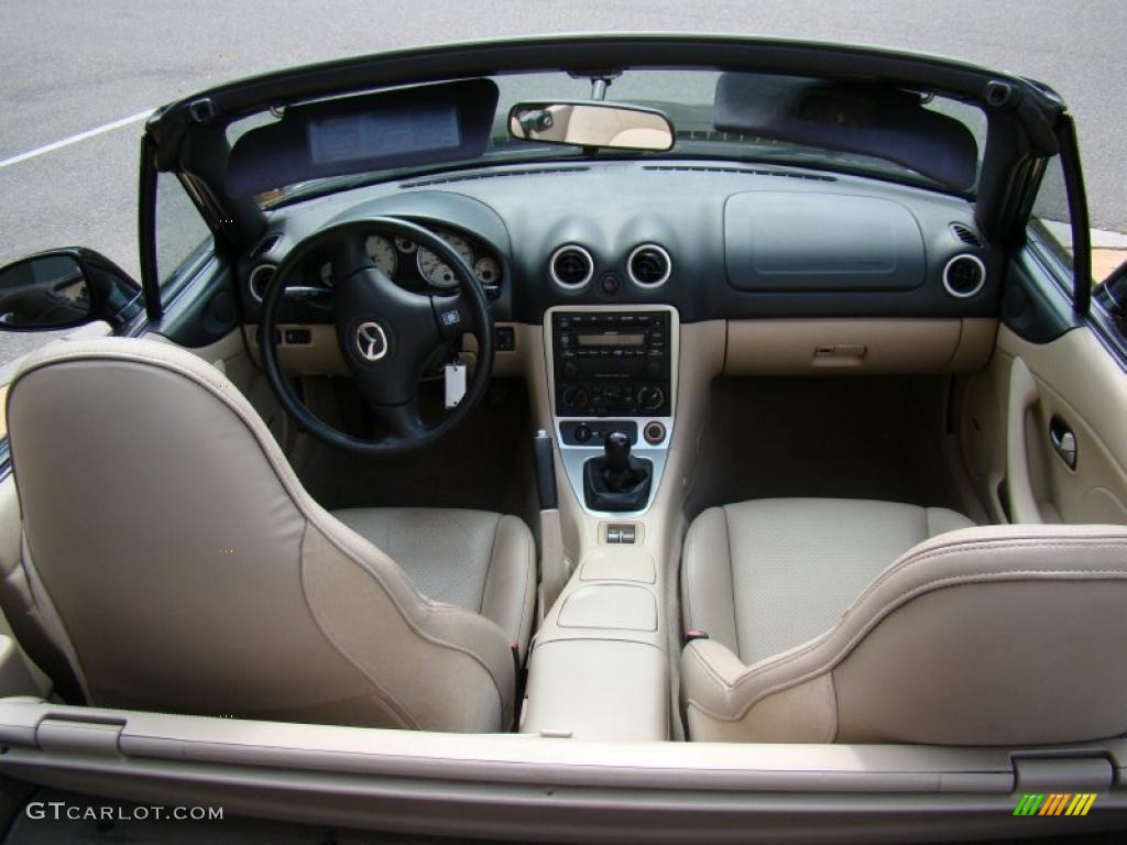 Parchment Interior 2003 Mazda MX-5 Miata LS Roadster Photo #48356251