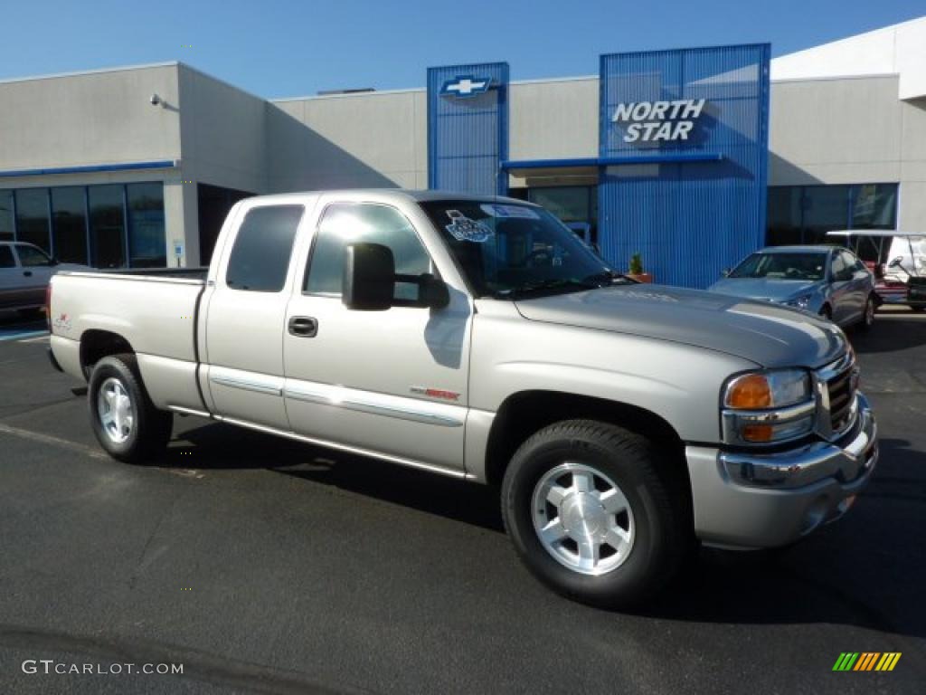 2006 Sierra 1500 SLE Extended Cab 4x4 - Silver Birch Metallic / Dark Pewter photo #1