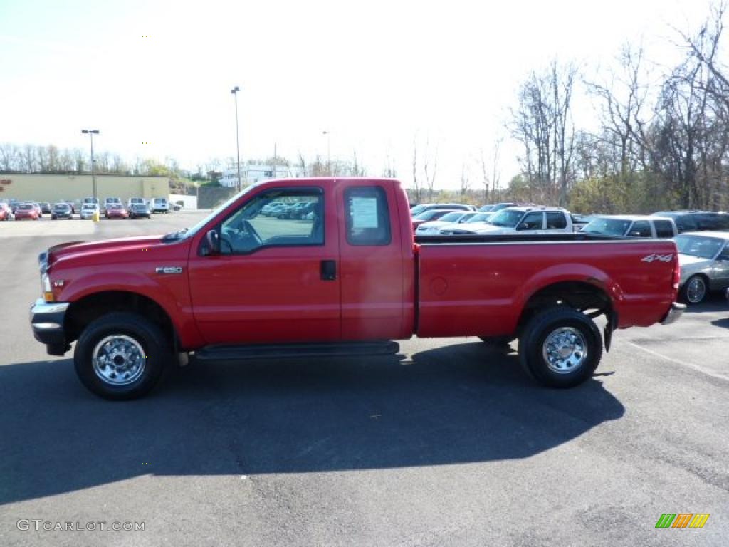 2002 F250 Super Duty XLT SuperCab 4x4 - Red Clearcoat / Medium Flint photo #4