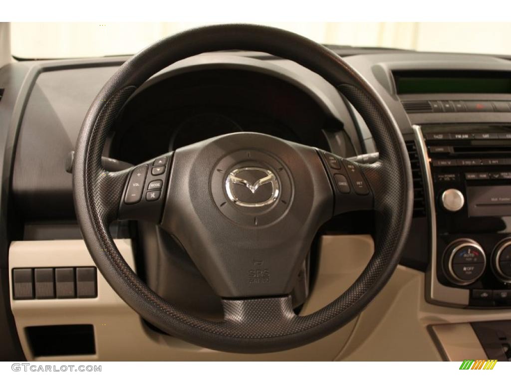 2010 Mazda MAZDA5 Sport Sand Steering Wheel Photo #48363166
