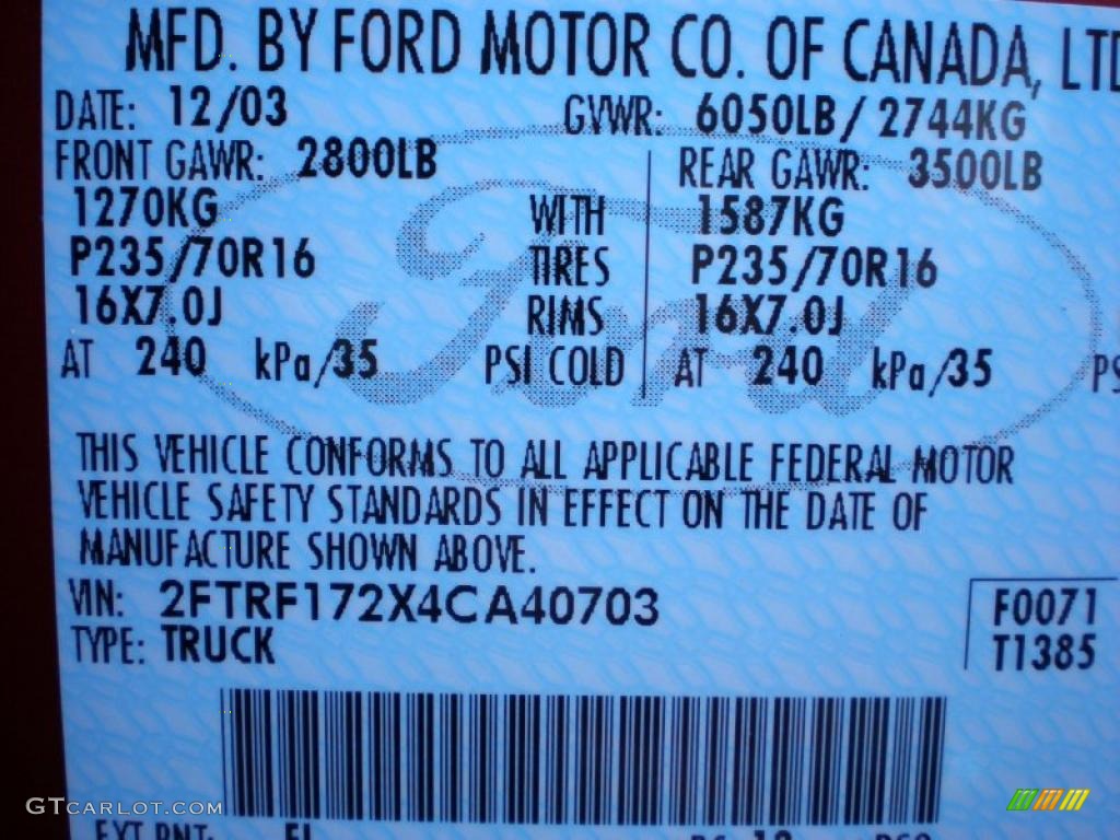 2004 F150 XL Heritage Regular Cab - Toreador Red Metallic / Medium Graphite photo #17