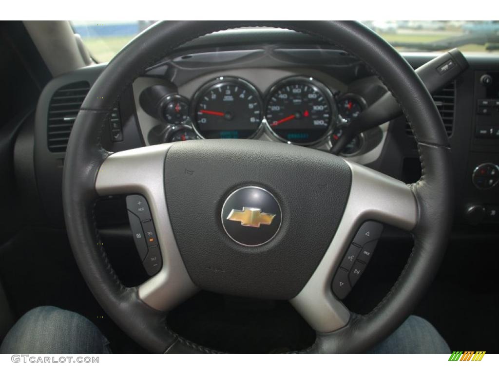2008 Chevrolet Silverado 1500 LT Crew Cab Ebony Steering Wheel Photo #48367105