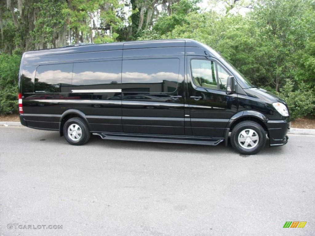 Carbon Black Metallic 2011 Mercedes-Benz Sprinter 2500 High Roof Passenger Conversion Van Exterior Photo #48367414
