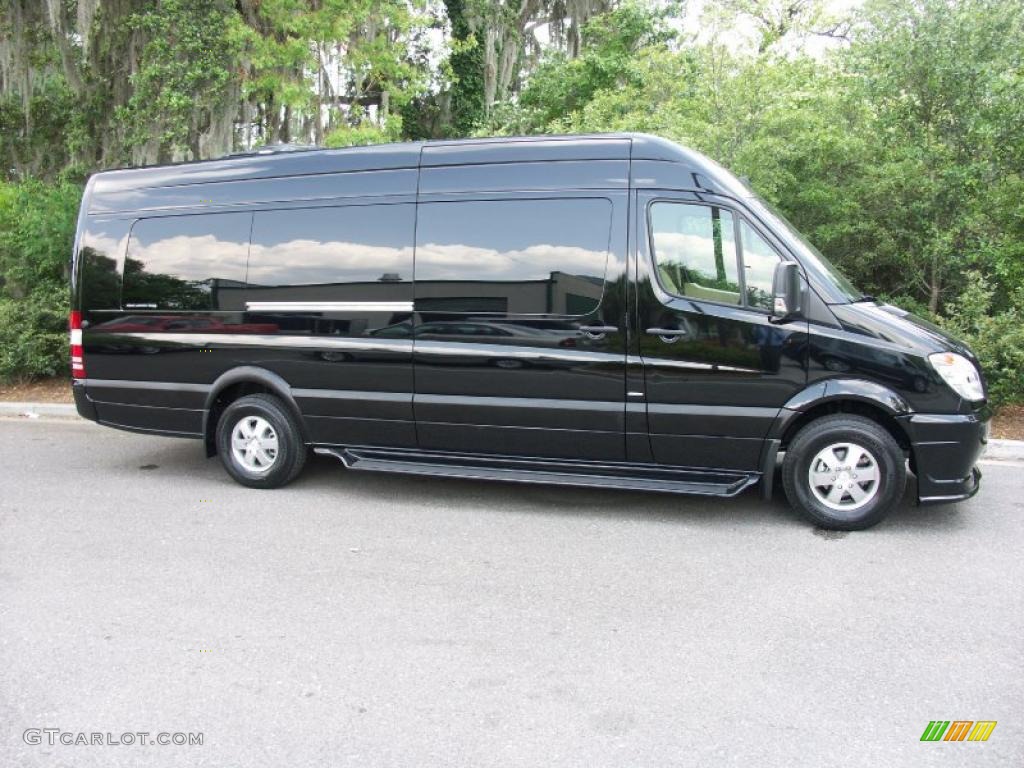 Carbon Black Metallic 2011 Mercedes-Benz Sprinter 2500 High Roof Passenger Conversion Van Exterior Photo #48367702