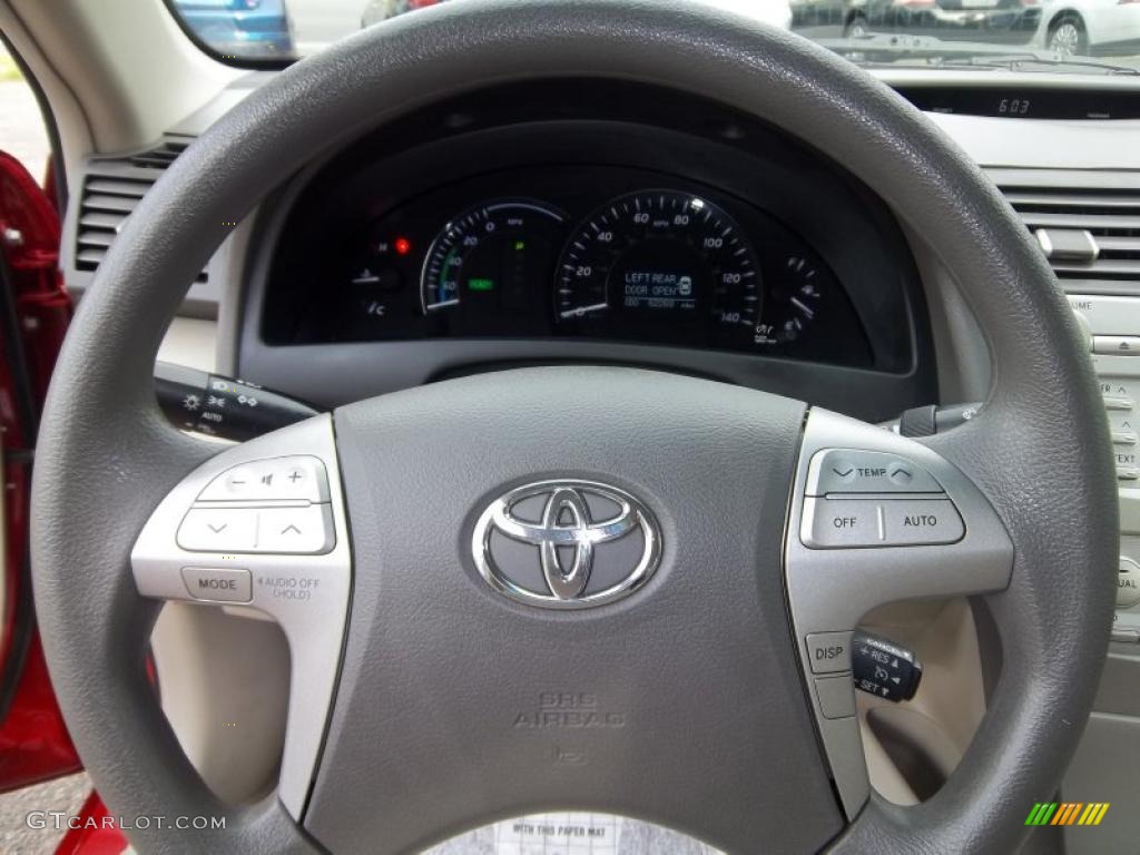 2010 Toyota Camry Hybrid Bisque Steering Wheel Photo #48368143