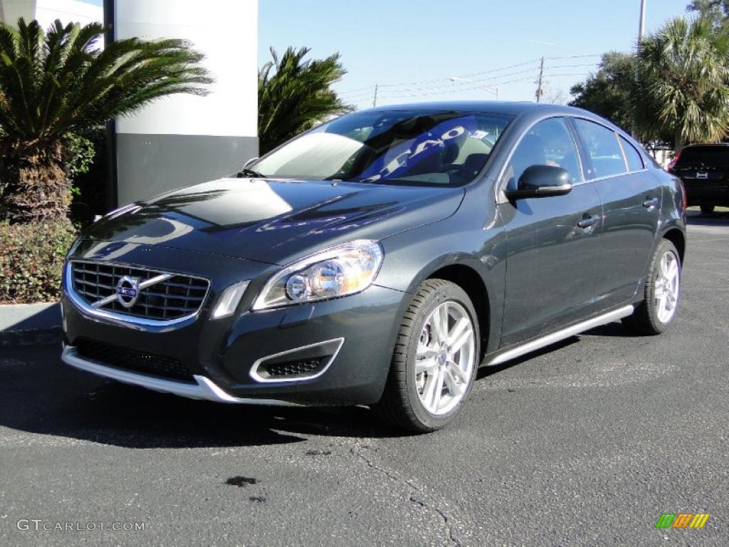 2012 S60 T5 - Saville Grey Metallic / Beechwood Brown/Off Black photo #1