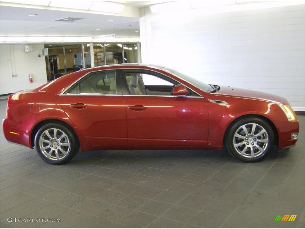 2008 CTS 4 AWD Sedan - Crystal Red / Cashmere/Cocoa photo #1