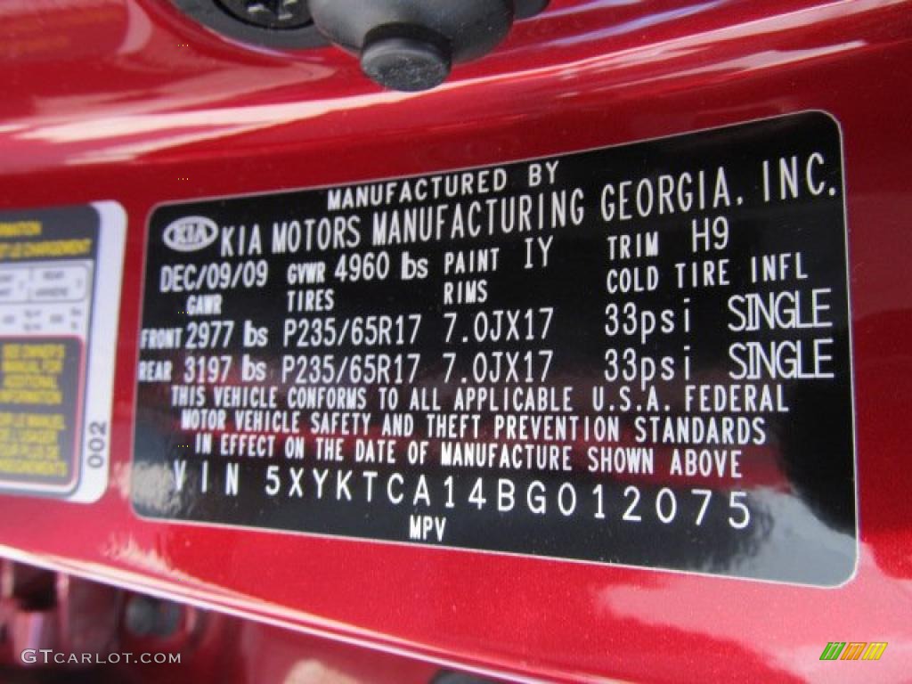 2011 Sorento LX AWD - Spicy Red / Gray photo #14