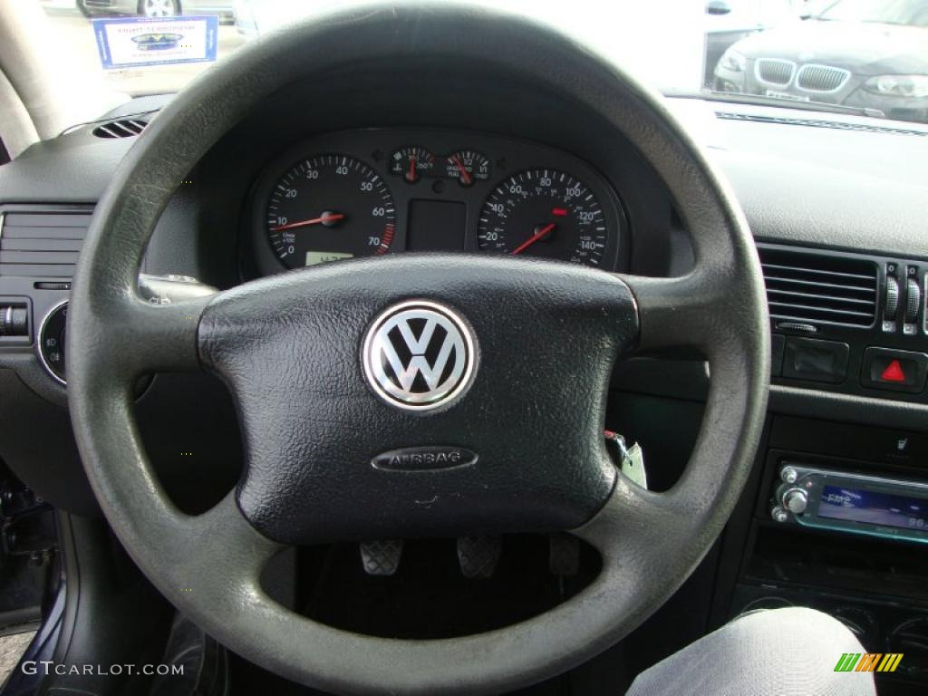 2000 Volkswagen Jetta GL Sedan Black Steering Wheel Photo #48375647