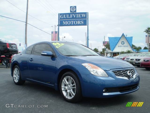 2008 Altima 3.5 SE Coupe - Azure Blue Metallic / Charcoal photo #1