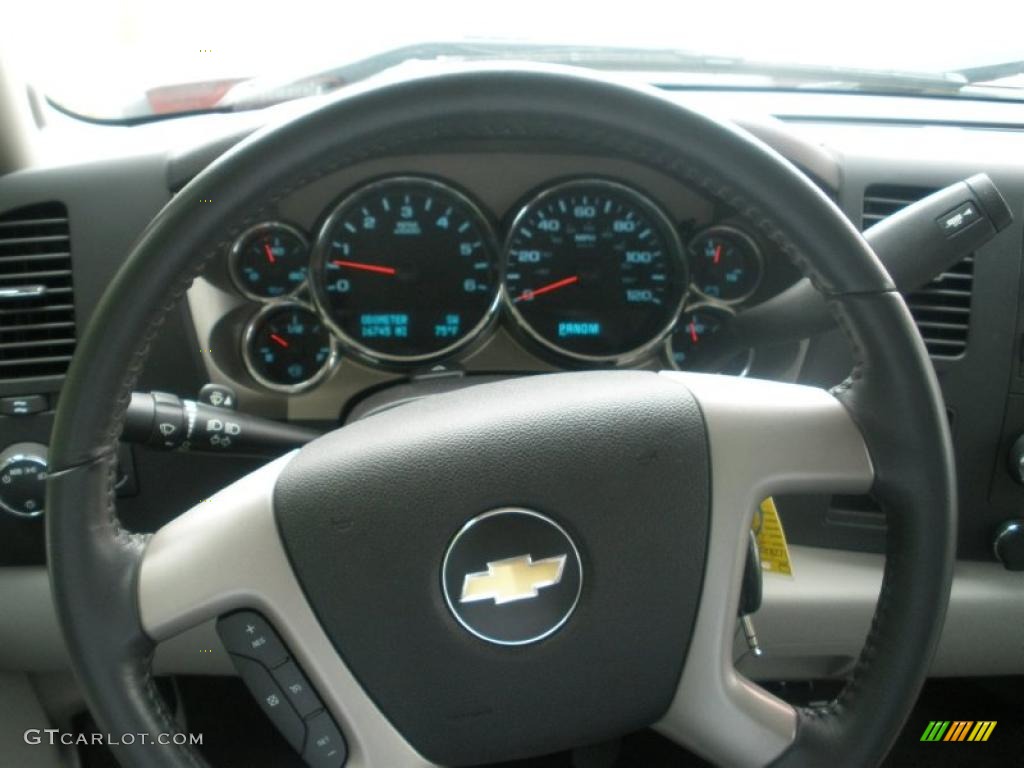 2009 Chevrolet Silverado 1500 LT Crew Cab Light Titanium Steering Wheel Photo #48377126