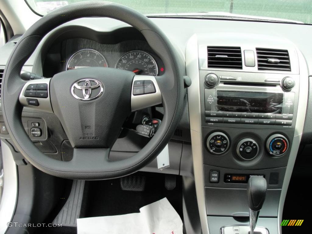 2011 Toyota Corolla S Dark Charcoal Steering Wheel Photo #48380735
