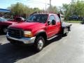 2000 Red Ford F350 Super Duty Lariat Crew Cab 4x4 Dually Flat Bed  photo #2