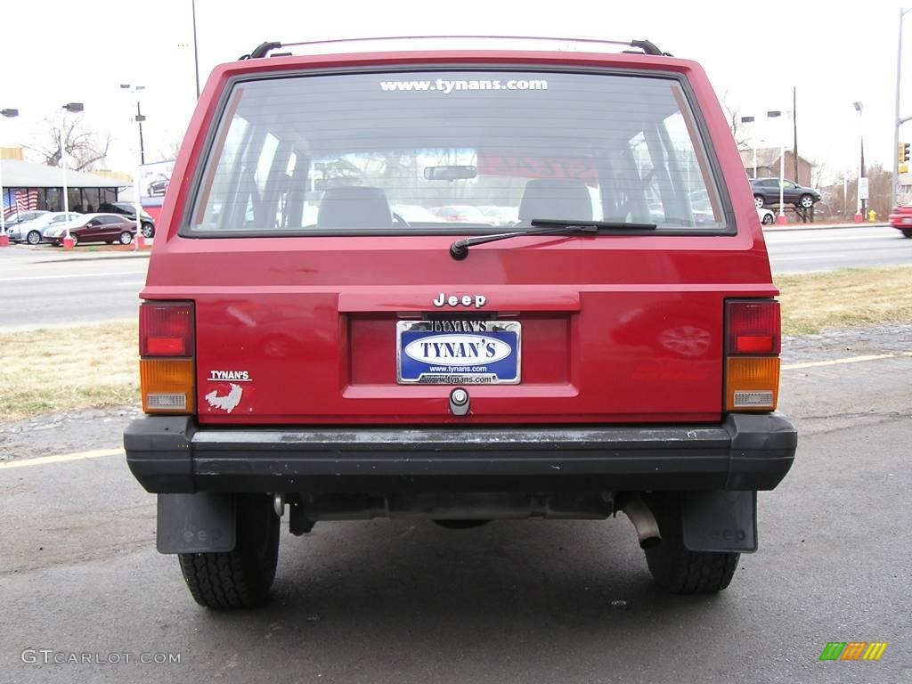 1992 Cherokee Sport 4x4 - Red / Gray photo #3