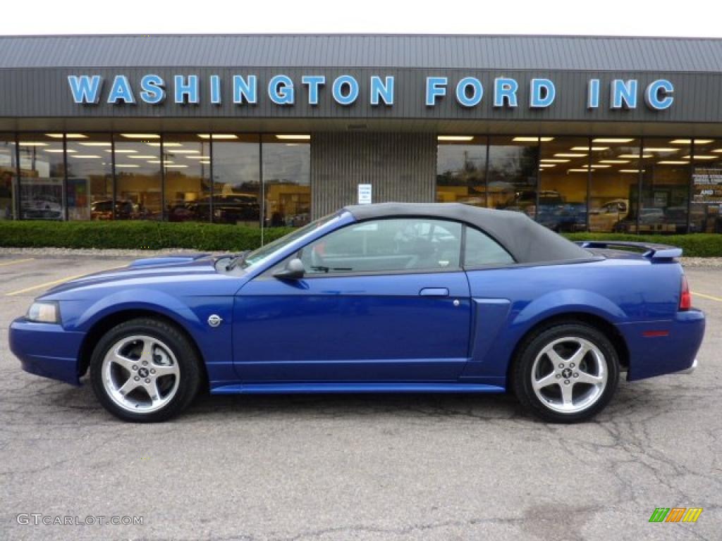 2004 Mustang GT Convertible - Sonic Blue Metallic / Dark Charcoal photo #1
