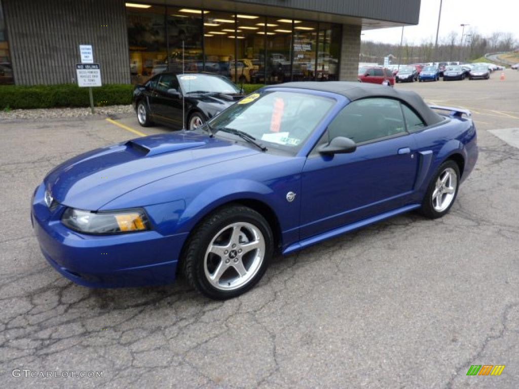 Sonic Blue Metallic 2004 Ford Mustang GT Convertible Exterior Photo #48389145