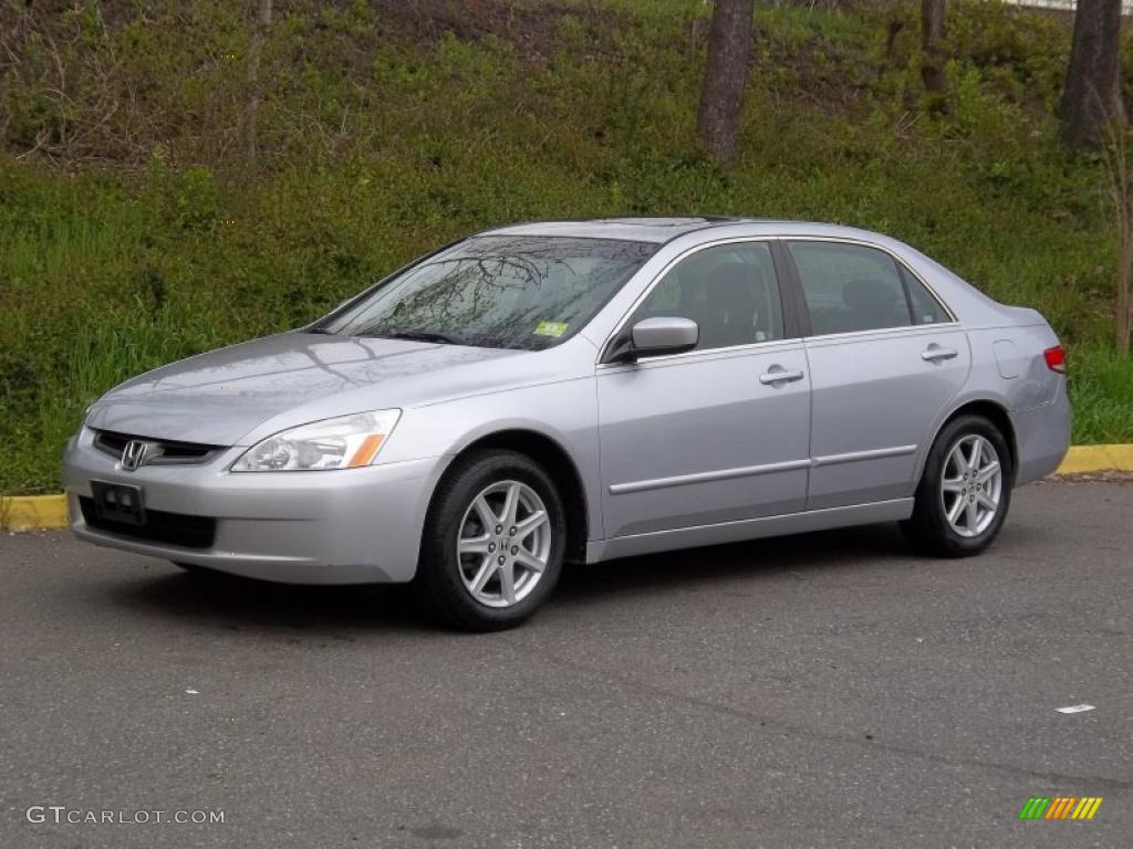 2003 Accord EX V6 Sedan - Satin Silver Metallic / Black photo #1
