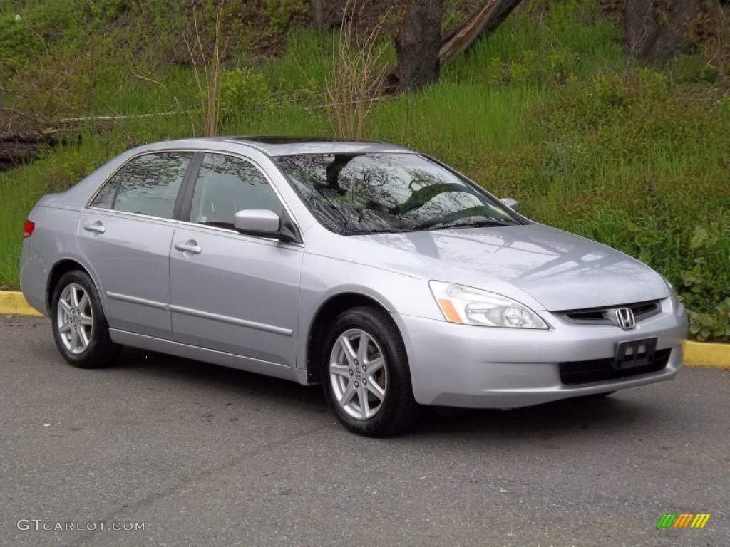2003 Accord EX V6 Sedan - Satin Silver Metallic / Black photo #6