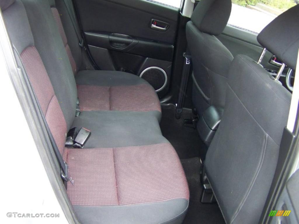 Black/Red Interior 2005 Mazda MAZDA3 s Sedan Photo #48392673