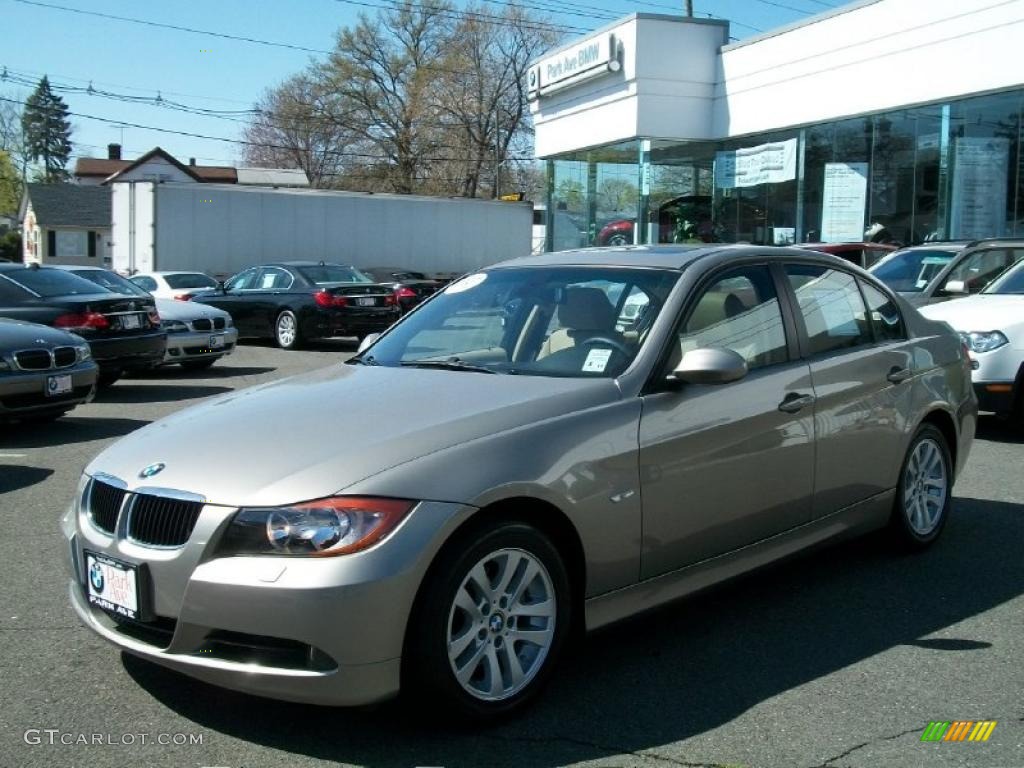 2007 3 Series 328xi Sedan - Platinum Bronze Metallic / Beige photo #1