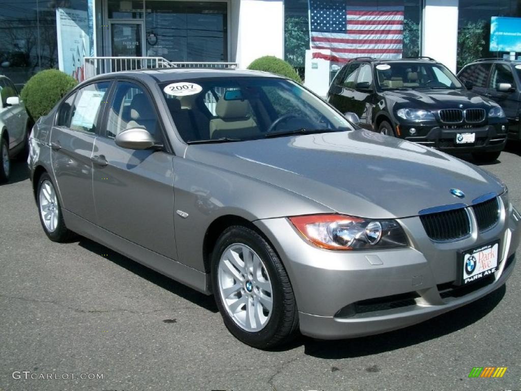 2007 3 Series 328xi Sedan - Platinum Bronze Metallic / Beige photo #3