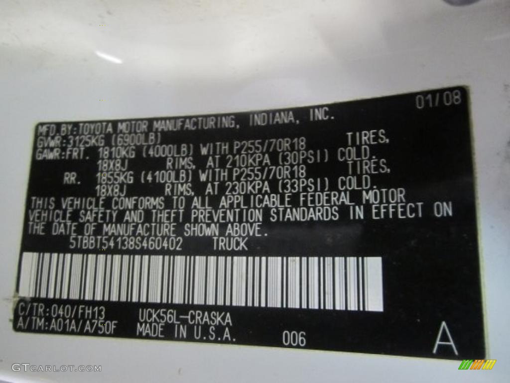 2008 Tundra Double Cab 4x4 - Super White / Graphite Gray photo #8