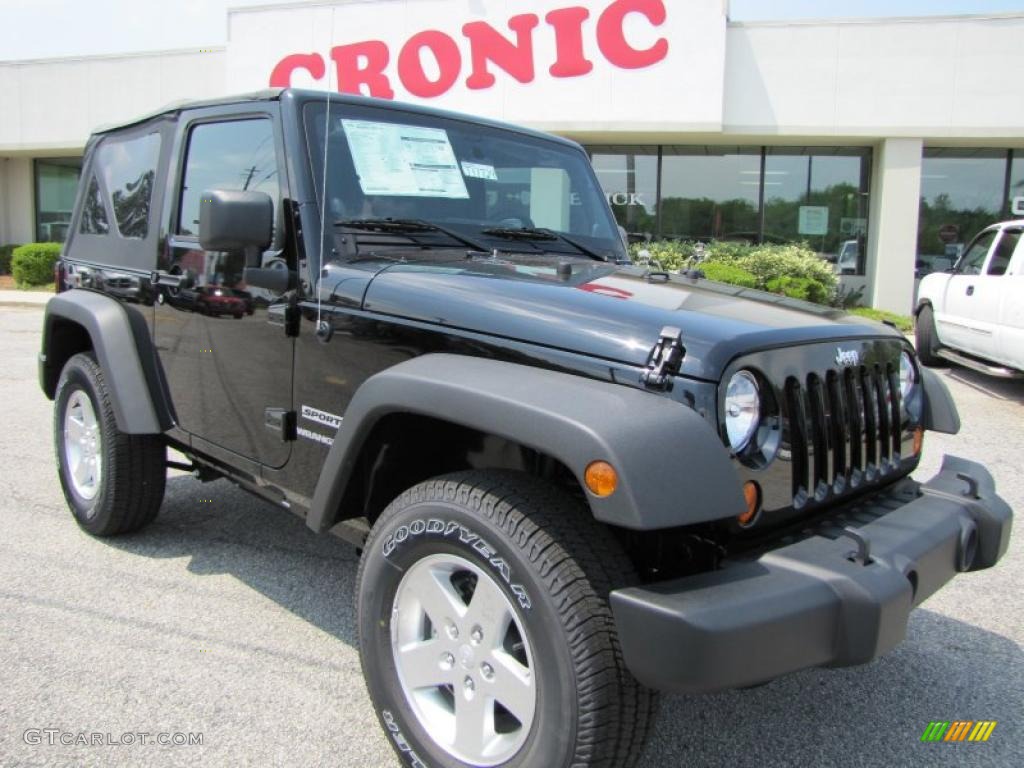 2011 Wrangler Sport S 4x4 - Black / Black photo #1