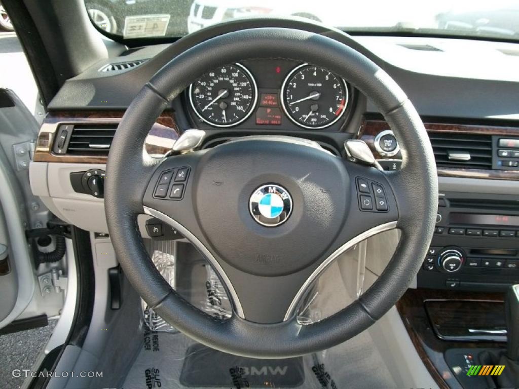 2008 BMW 3 Series 335i Convertible Gray Steering Wheel Photo #48395499