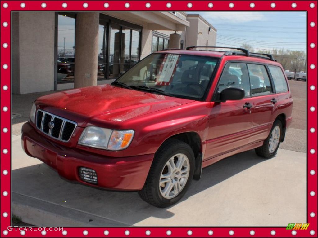 2002 Forester 2.5 L - Sedona Red Pearl / Beige photo #1