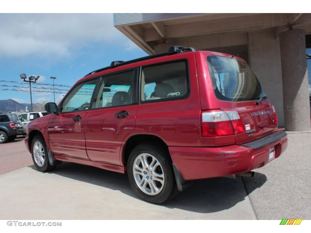 2002 Forester 2.5 L - Sedona Red Pearl / Beige photo #4
