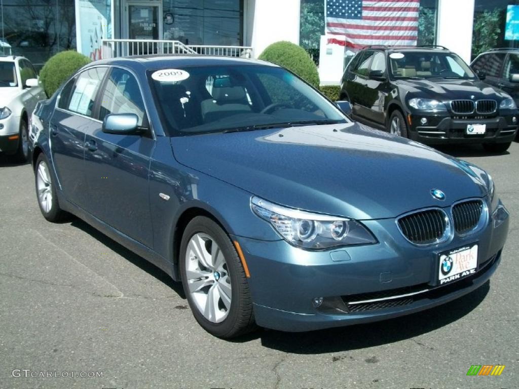 2009 5 Series 528i Sedan - Neptune Blue Metallic / Grey Dakota Leather photo #3