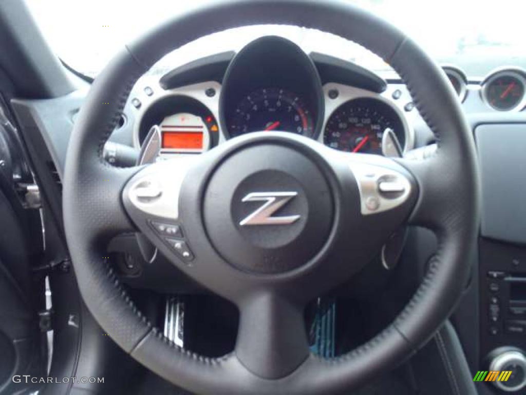 2011 Nissan 370Z Coupe Black Steering Wheel Photo #48397476