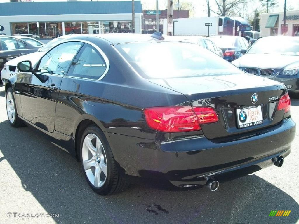 2011 3 Series 335i xDrive Coupe - Jet Black / Oyster/Black Dakota Leather photo #7
