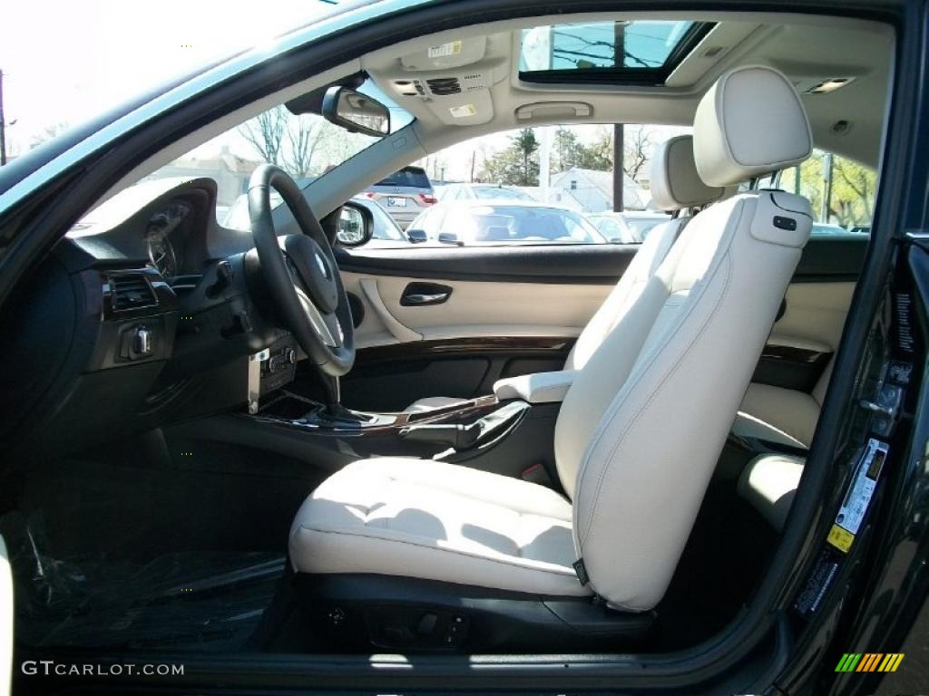 2011 3 Series 335i xDrive Coupe - Jet Black / Oyster/Black Dakota Leather photo #12