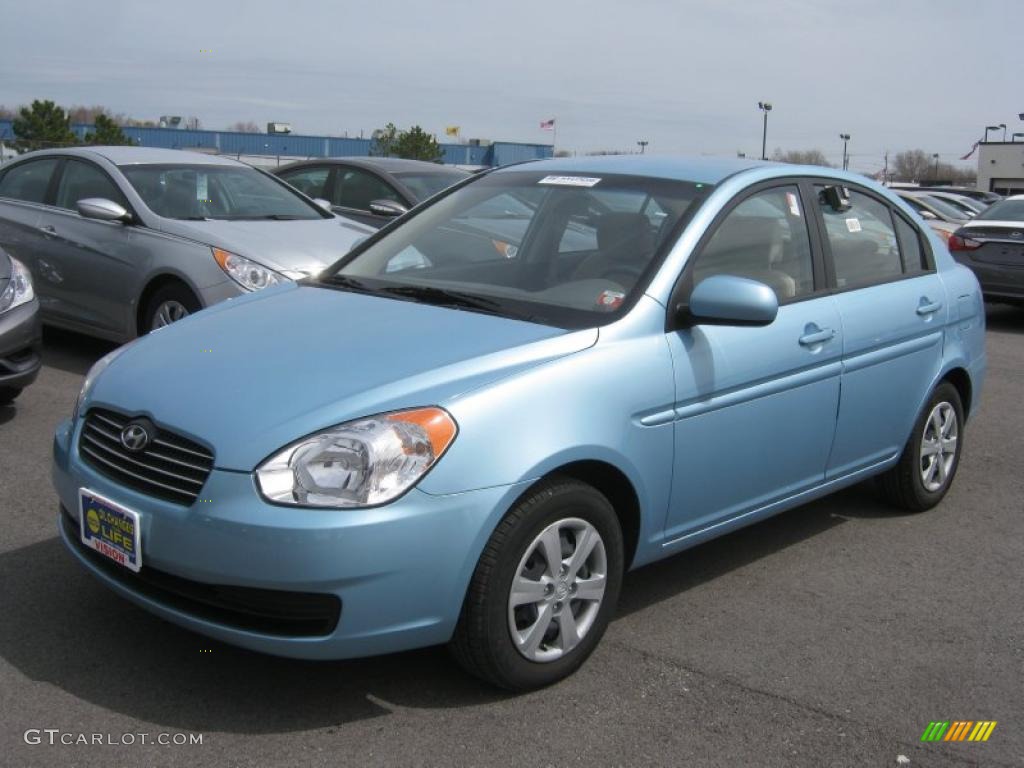 2010 Accent GLS 4 Door - Ice Blue / Beige photo #1