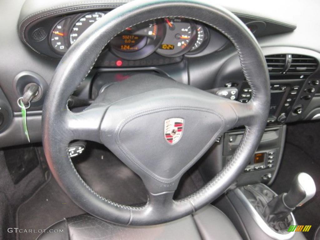 2002 Porsche 911 Carrera 4S Coupe Black Steering Wheel Photo #48400557