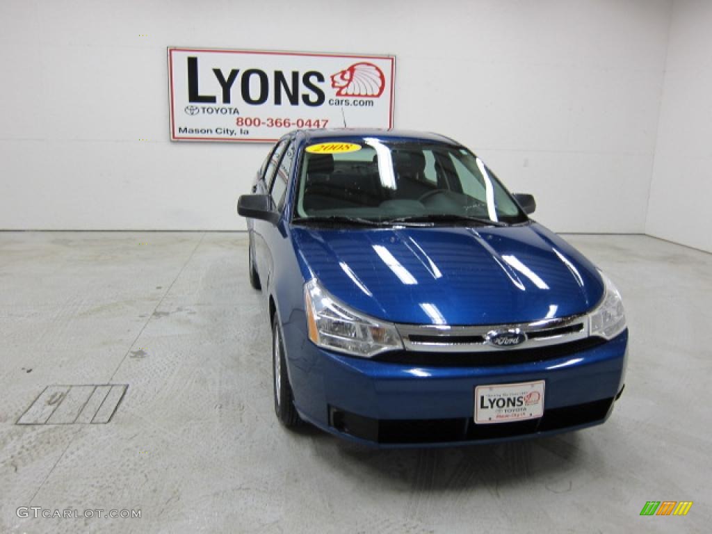 2008 Focus SE Sedan - Vista Blue Metallic / Charcoal Black photo #26