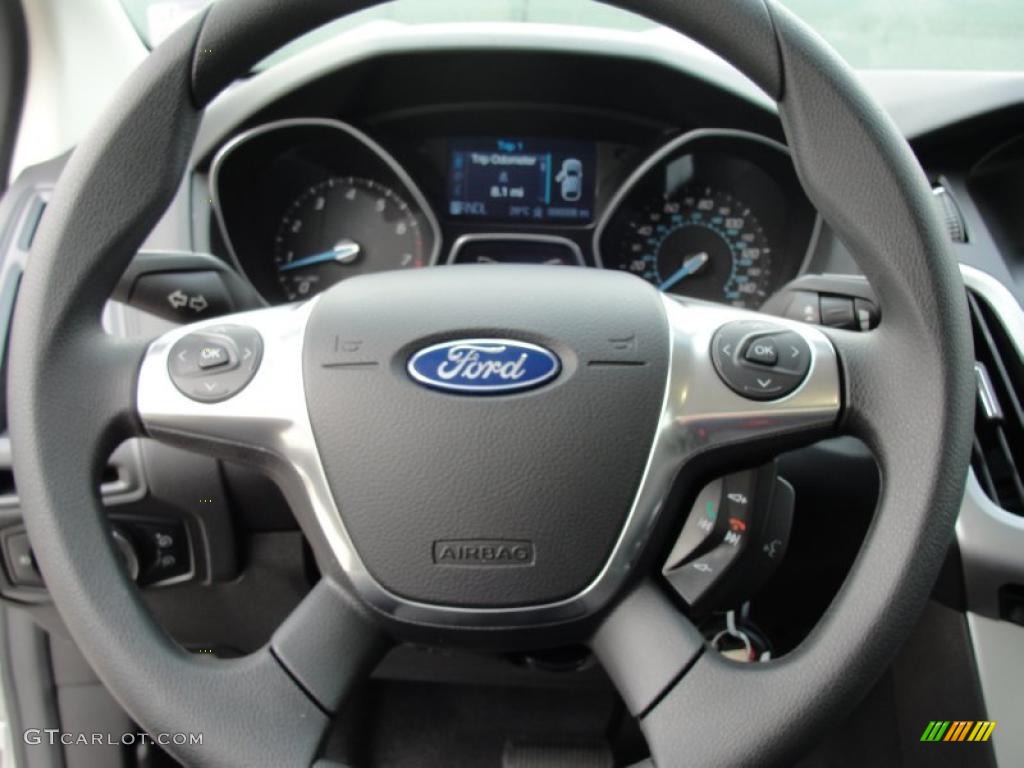 2012 Ford Focus SE SFE Sedan Charcoal Black Steering Wheel Photo #48401334