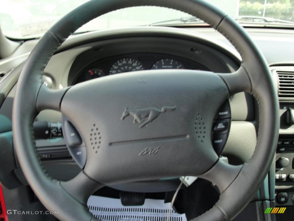 2004 Ford Mustang V6 Coupe Dark Charcoal Steering Wheel Photo #48403873