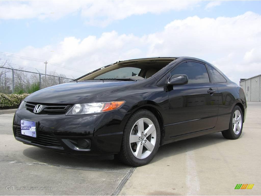 2006 Civic EX Coupe - Nighthawk Black Pearl / Ivory photo #1