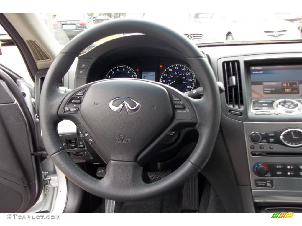 2010 Infiniti G 37 x AWD Sedan Graphite Steering Wheel Photo #48407086
